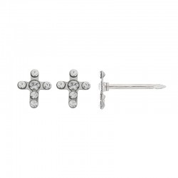 Perçage d'oreilles Inverness Croix acier inoxydable ornée de cristaux