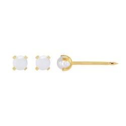 Perçage d'oreilles Inverness en acier doré à l'or fin orné d'une perle synthétique 4mm