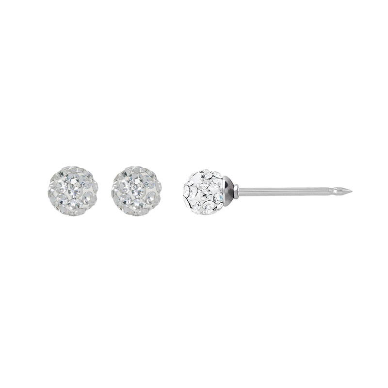 Perçage d'oreilles Inverness en Acier inoxydable, boule cristal 4mm