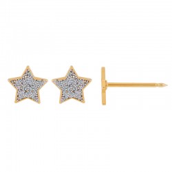 Perçage d'oreilles Inverness Fantaisie, acier doré à l'or fin, orné étoile paillettée