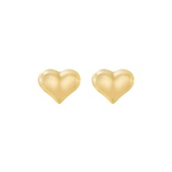 Perçage d'oreilles Inverness Fantaisie forme Coeur bombé en acier doré à l'or fin