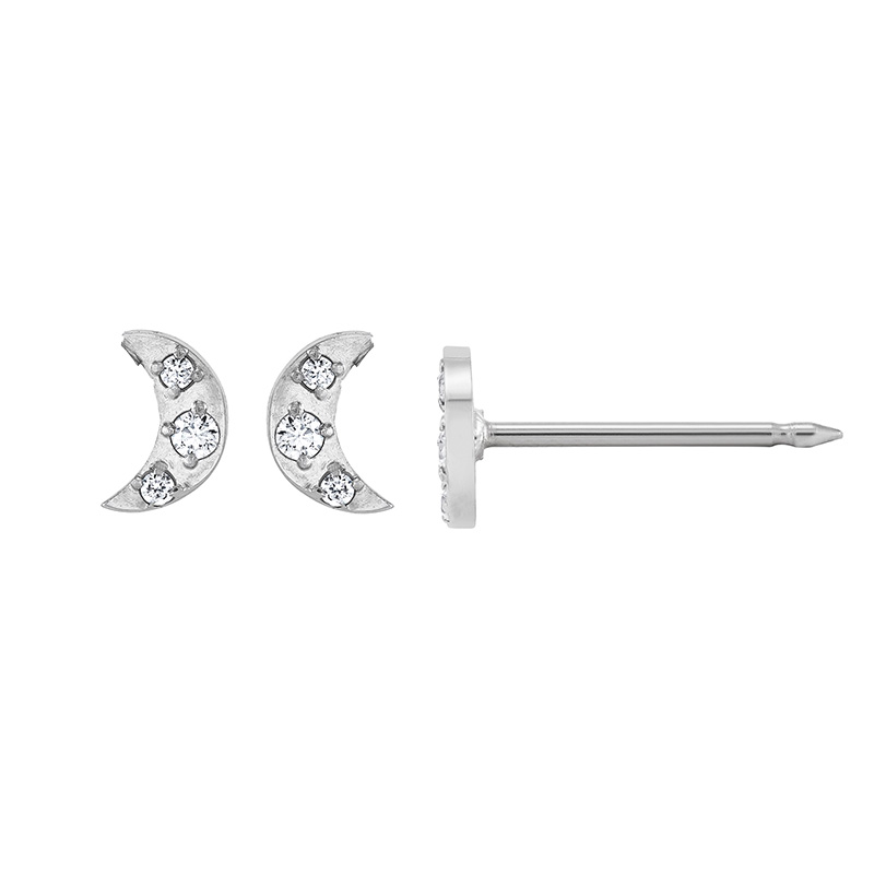 Perçage d'oreilles Inverness lune avec oxyde, acier inoxydable