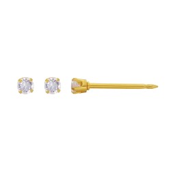 Perçage d'oreilles Inverness Or 750/1000 oxyde de zirconium griffé 2mm