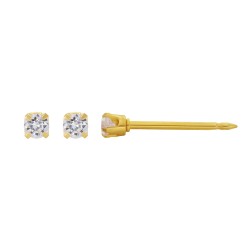 Perçage d'oreilles Inverness Oxyde de zirconium 2mm acier doré à l'or fin
