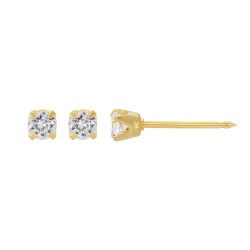 Perçage d'oreilles Inverness Oxyde de zirconium 3mm acier doré à l'or fin