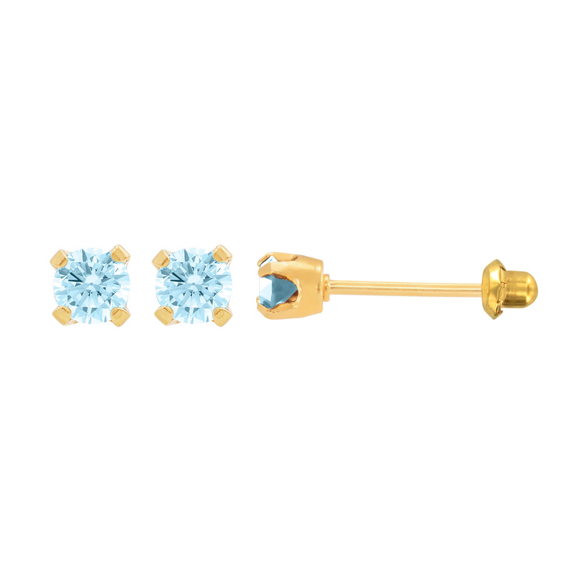 Perçage d'oreilles Inverness, oxydes bleu saphir, acier doré à l'or fin