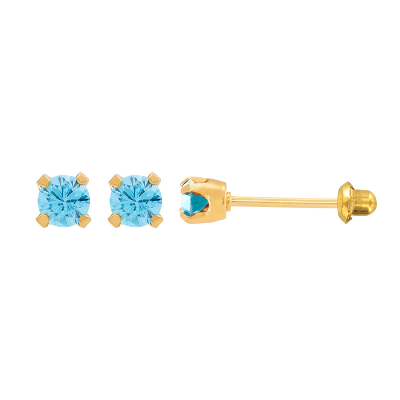Perçage d'oreilles Inverness, oxydes bleu saphir, acier doré à l'or fin