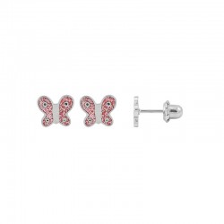 Perçage d'oreilles Inverness Papillon rose en acier inoxydable