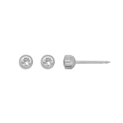 Perçage d'oreilles Inverness titane orné de cristaux blancs sertis clos 4mm