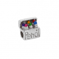 Perle Écolière et argent 925/1000 rhodié - La Boîte à crayons en laque