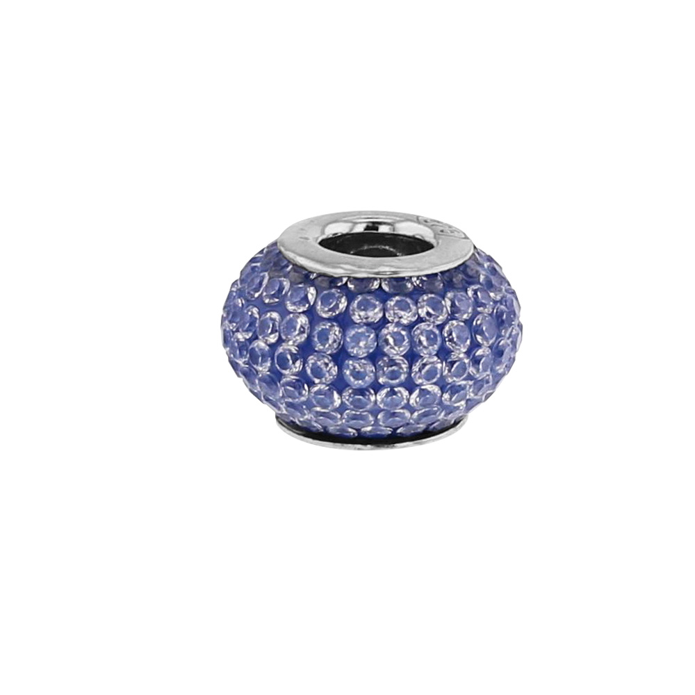 Perle Étincelante en argent 925/1000 rhodié ornée de cristaux de Swarovski® bleus