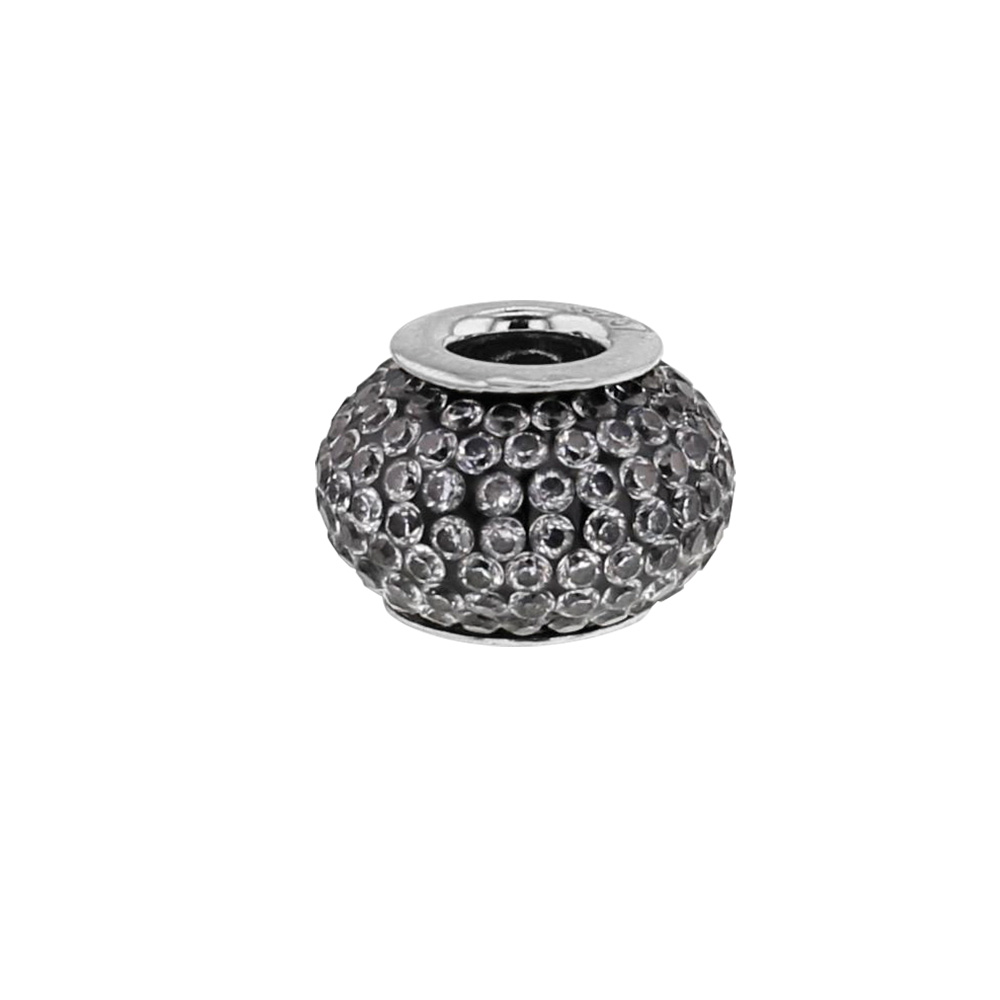 Perle Étincelante en argent 925/1000 rhodié ornée de cristaux de Swarovski® noirs