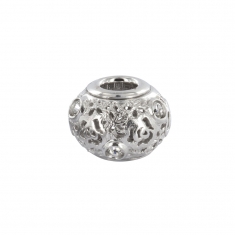 Perle cardinale en argent 925/1000 rhodié ornée de cristaux de Swarovski® blancs