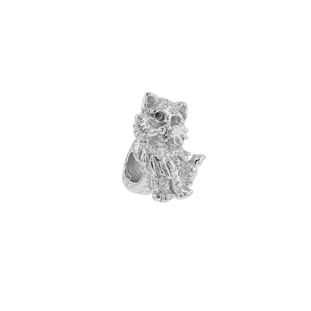 Perle Chat en argent 925/1000 rhodié - L'Angora