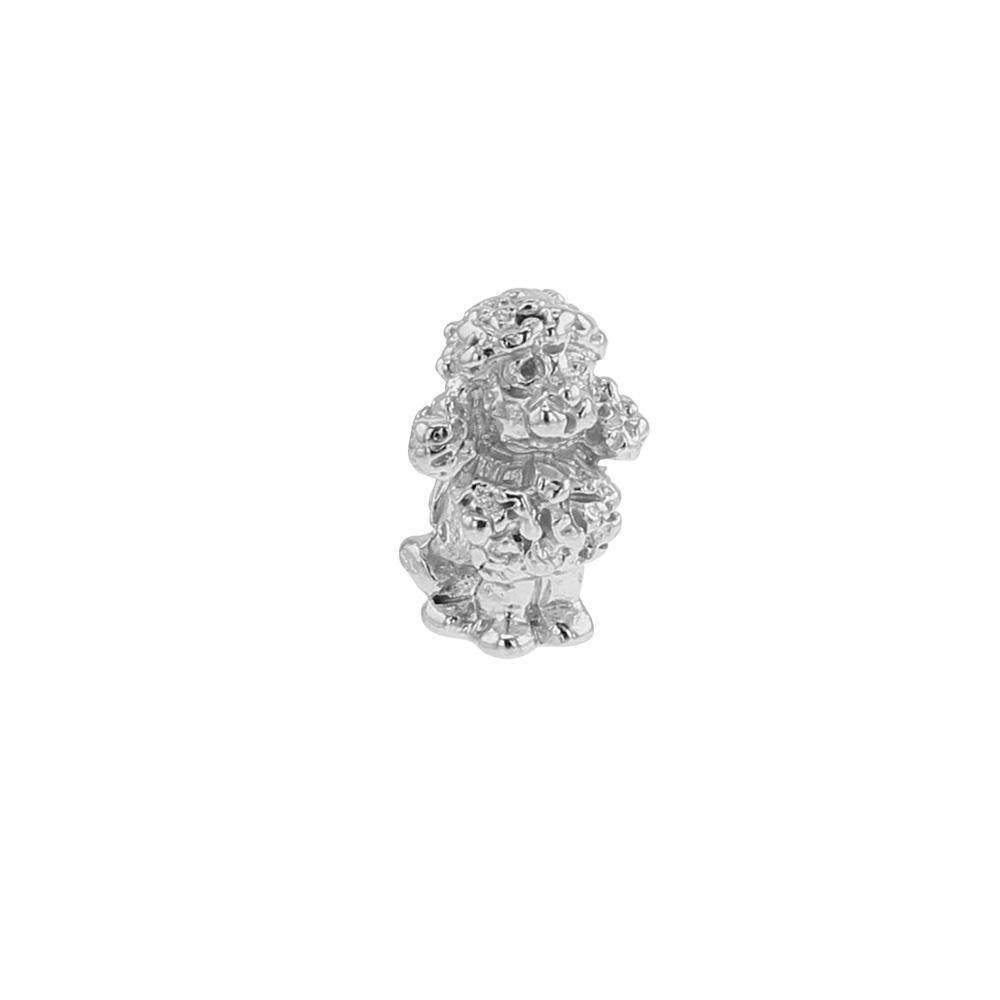 Perle Chien en argent 925/1000 rhodié - Le Caniche
