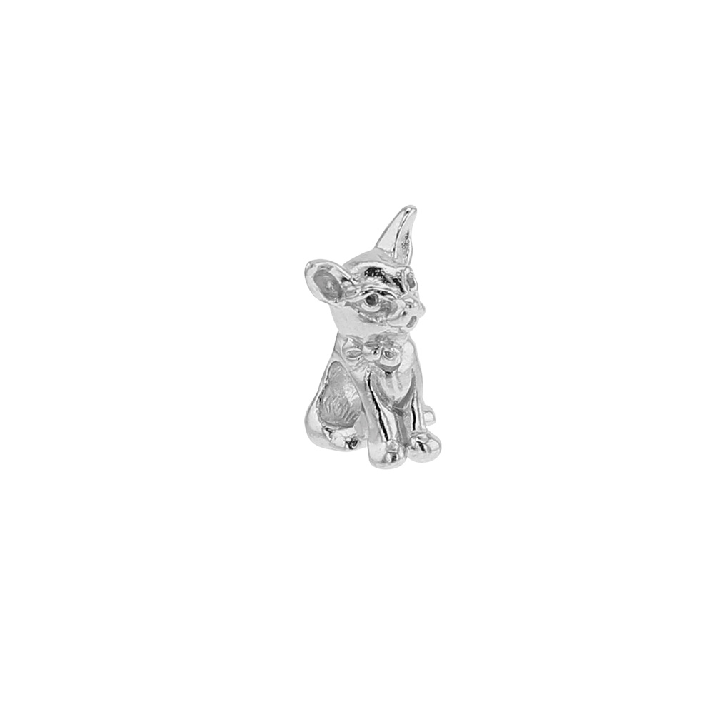 Perle Chien en argent 925/1000 rhodié - Le Chihuahua