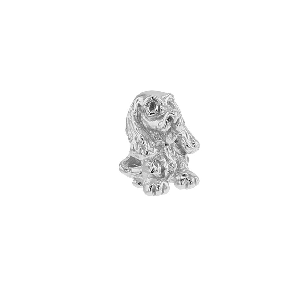 Perle Chien en argent 925/1000 rhodié - Le Cocker