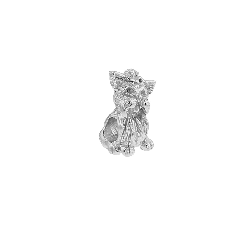 Perle Chien en argent 925/1000 rhodié - Le Yorkshire
