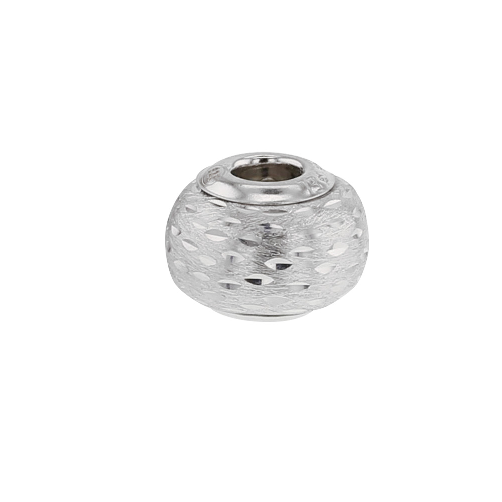 Perle Classique brossée en argent 925/1000 rhodié