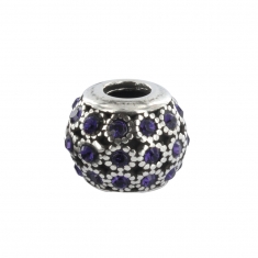 Perle Florentine en argent 925/1000 rhodié ornée de cristaux de Swarovski® violets