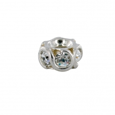 Perle La Volute en argent 925/1000 rhodié avec oxydes de zirconium