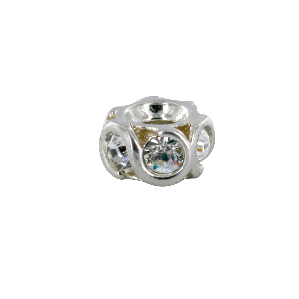 Perle La Volute en argent 925/1000 rhodié avec oxydes de zirconium