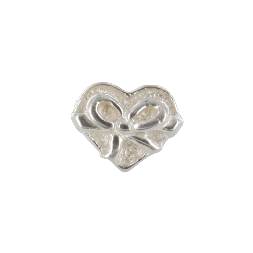 Perle Naissance avec ruban en argent 925/1000 rhodié - Le Coeur