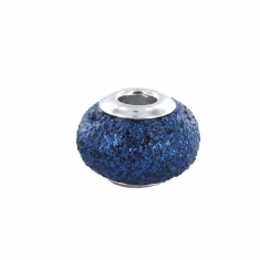 Perle Pailletée en argent 925/1000 rhodié ornée de cristaux de Swarovski® bleus