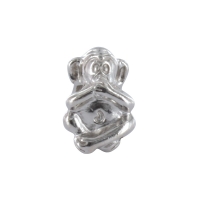 Perle Singe de la Sagesse en argent 925/1000 rhodié - Je ne dis rien