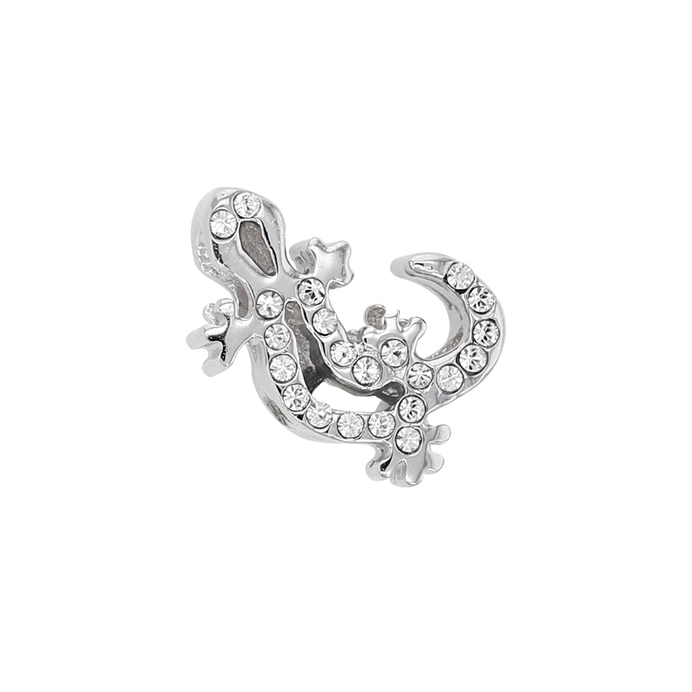 Perle Symbolique en argent 925/1000 rhodié ornée de cristaux de Swarovski® - La Salamandre