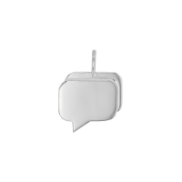 Petit pendentif en Argent 925/1000 double bulle rectangulaire neutre