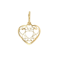 Petit pendentif Or 750/1000 motif coeur style Art Deco