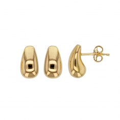 Petites boucles d'oreilles forme goutte incurvée, argent 925/1000 doré
