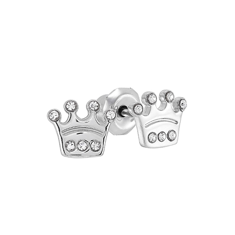 Perçage d'oreilles Inverness couronne ornée de 7 cristaux, acier inoxydable