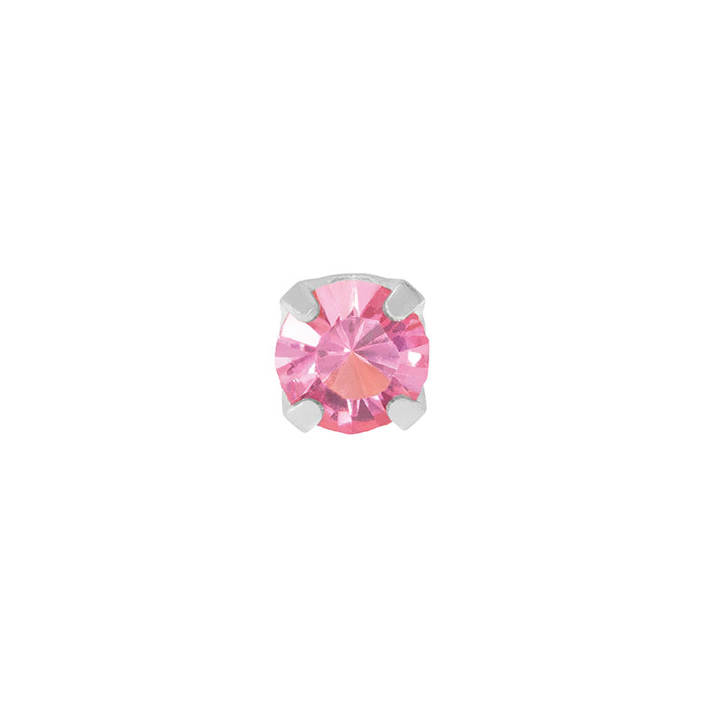 Perçage d'oreilles Inverness cristal rose 3mm sur Acier inoxydable