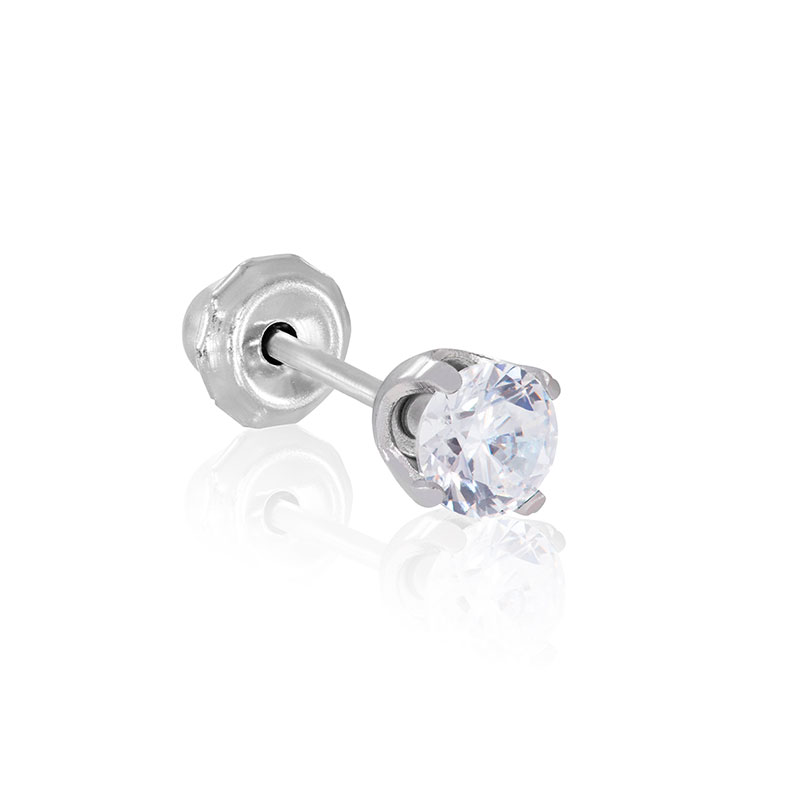 Perçage d'oreille Inverness pour homme en acier inoxydable, Oxyde de zirconium 5mm (l'unité)