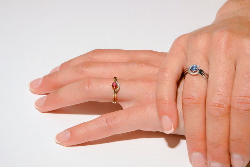 Bague solitaire Améthyste ronde 4mm sertie 4 griffes, Or 750/1000