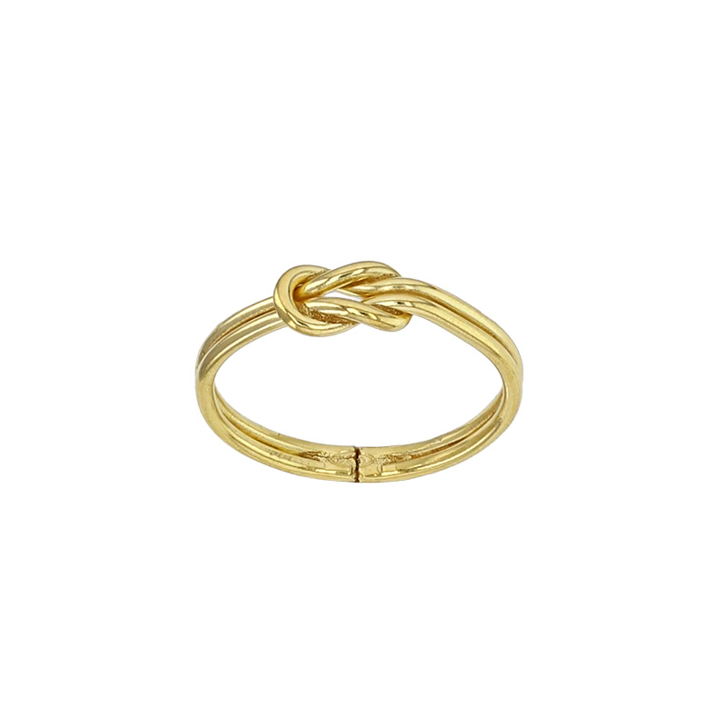Bague à 2 fils motif noeud en argent 925/1000 rhodié