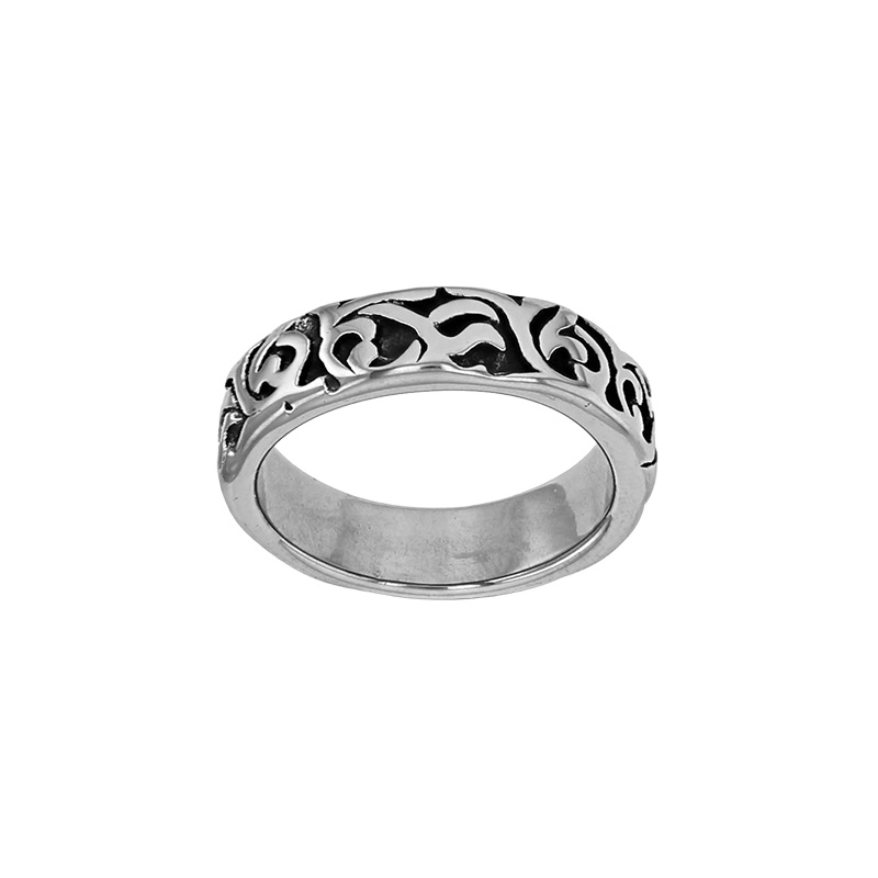 Bague motif celtique ajouré en acier