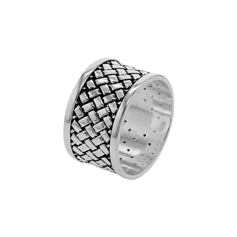 Bague pour homme largeur 12mm en argent 925/1000