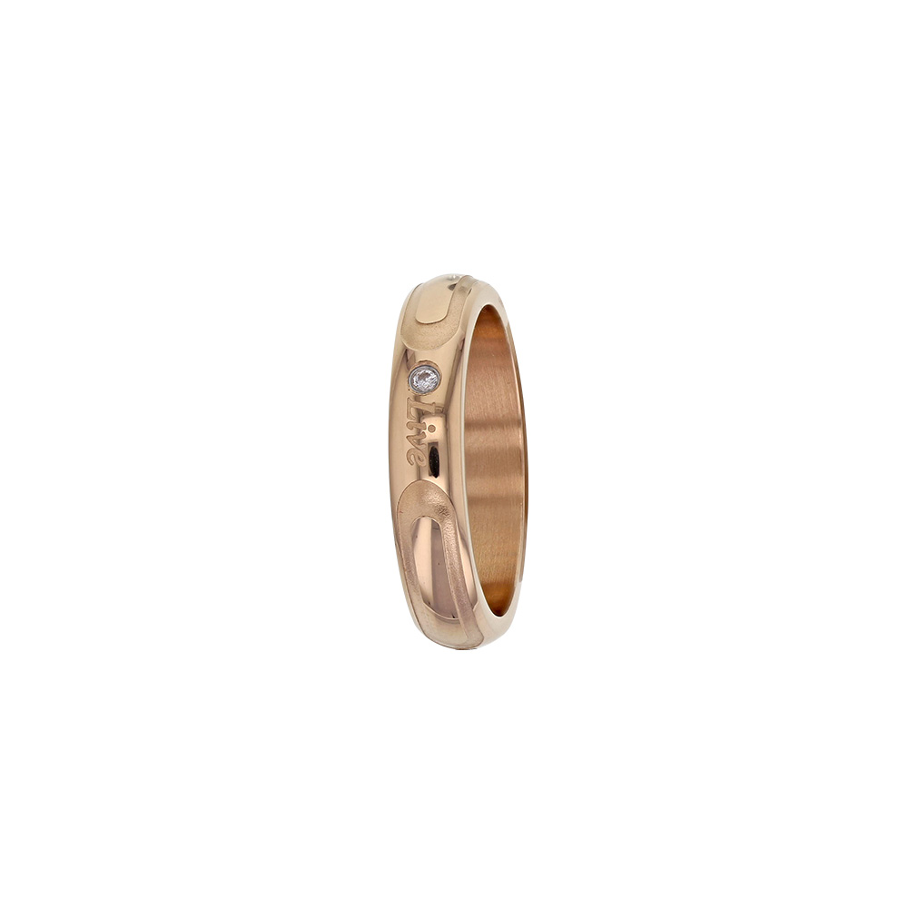 Bague acier Love avec oxydes de zirconium