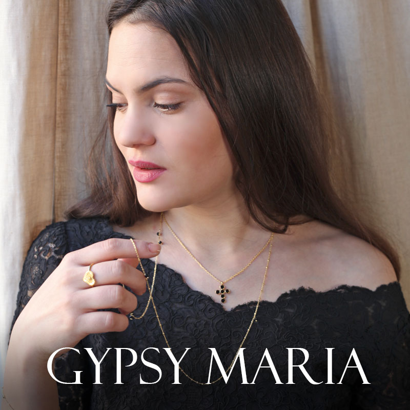 Bague réglable GYPSY MARIA avec coeur en Argent 925/1000 doré