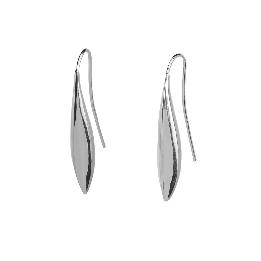 Fils d'oreilles en forme de goutte allongée en argent 925/1000