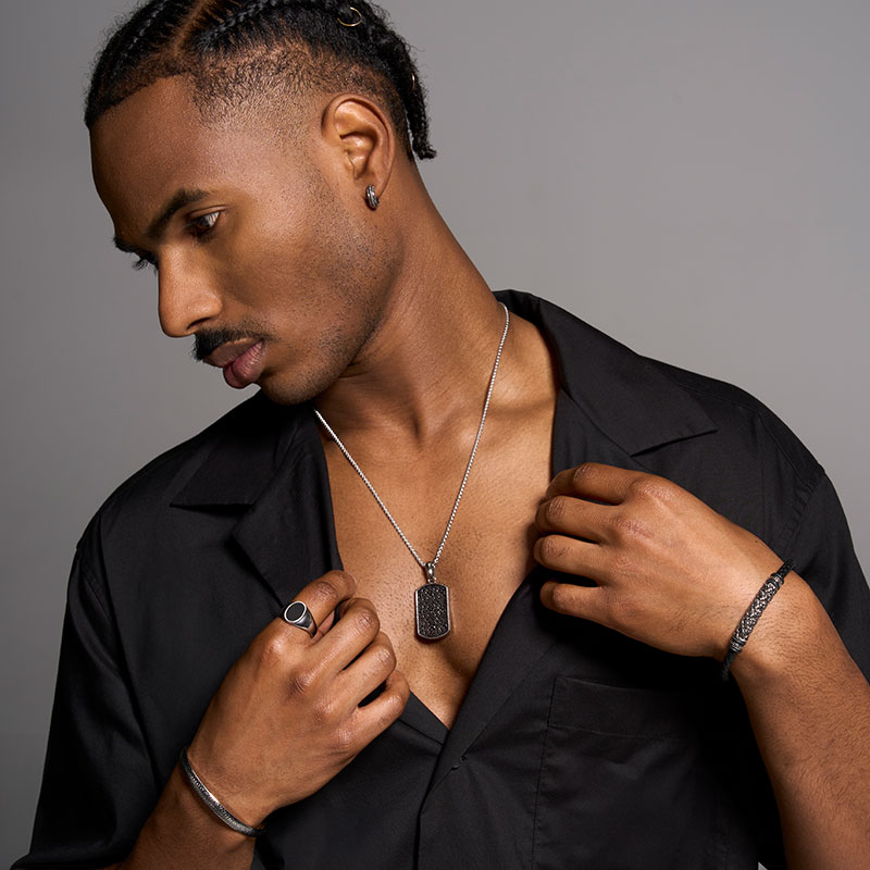 Créoles larges acier brillant et mat pour homme 10mm