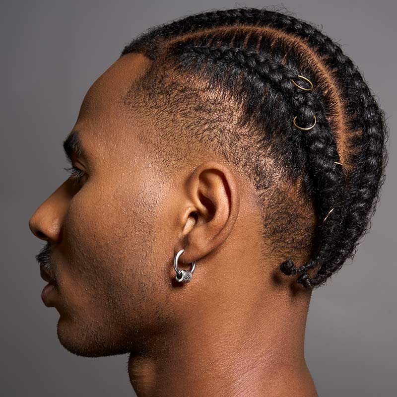 Créoles pampilles motif ancien acier, pour homme