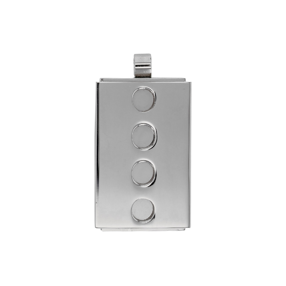Pendentif en acier avec ronds ajourés