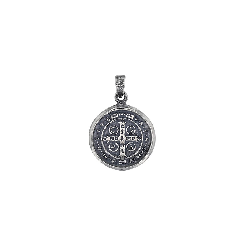 Médaille Saint Benoit, argent 925/1000 vieilli