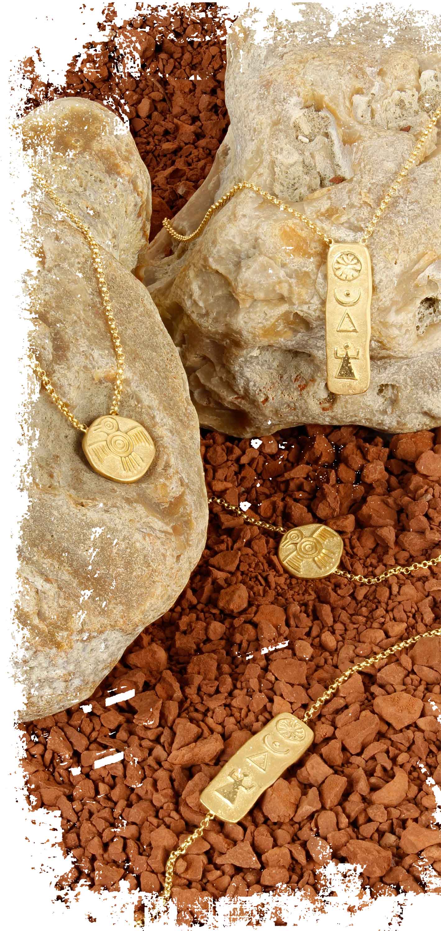 Collier argent 925/1000 doré orné d'un motif serpent rupestre