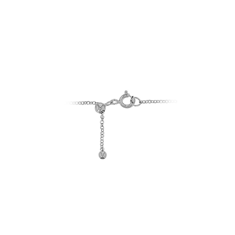 Collier cassolette ronde Amazonite entouré d'oxydes, argent 925/1000 rhodié