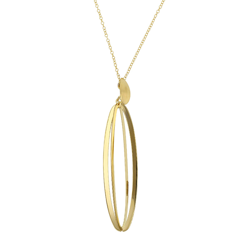 Collier forme ovale ajouré en argent 925/1000 doré